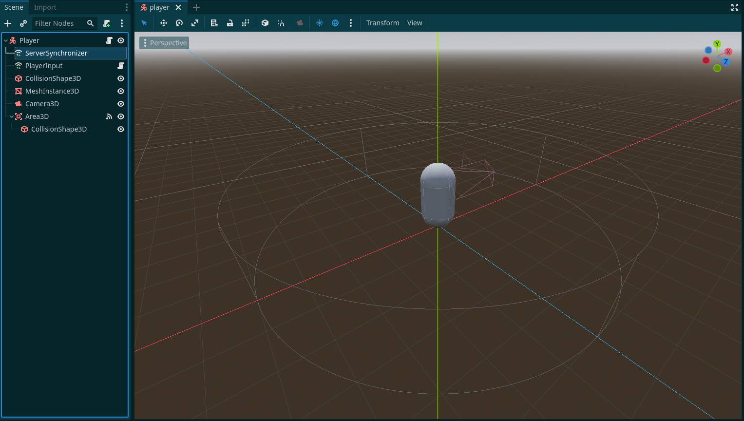 Die Player-Szene inkl. 3D Ansicht