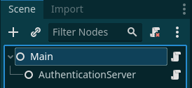 SceneTree des Authentication-Servers